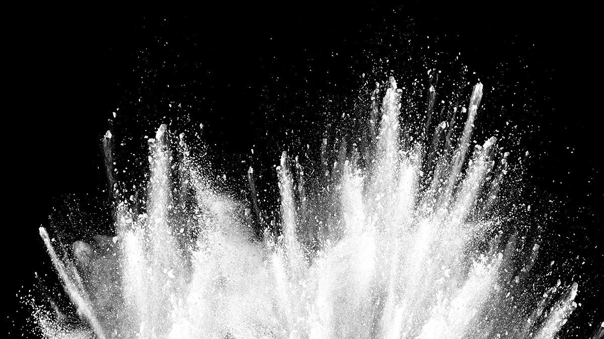 creatine powder exploding in the air