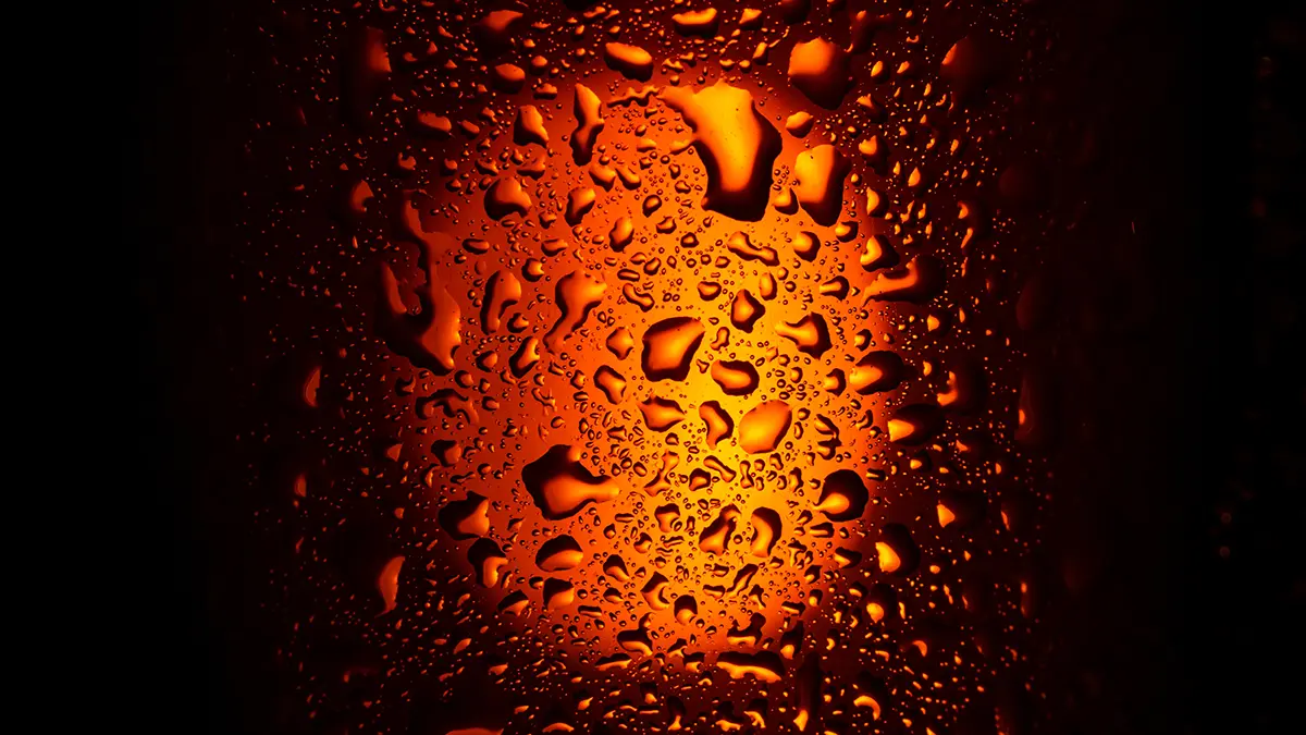 iced bottle with condensation