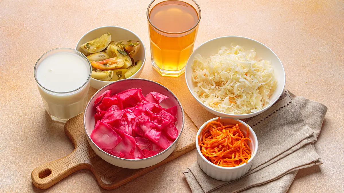 Fermented foods on the table