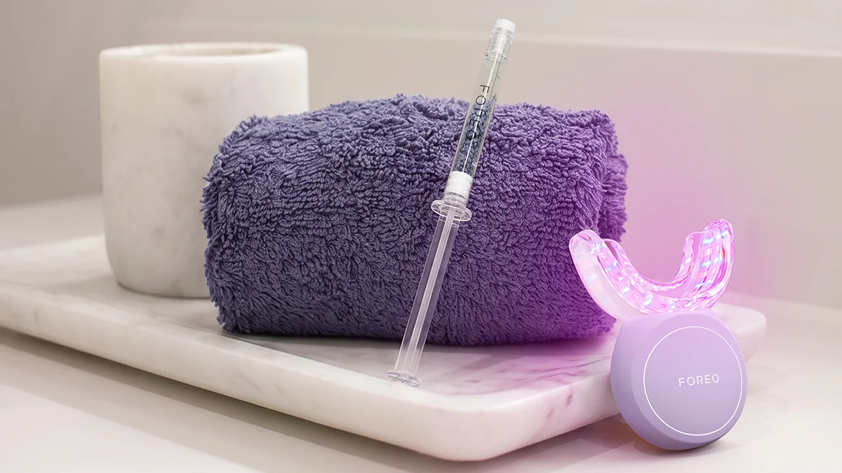 Issa teeth whitening set in a modern bathroom