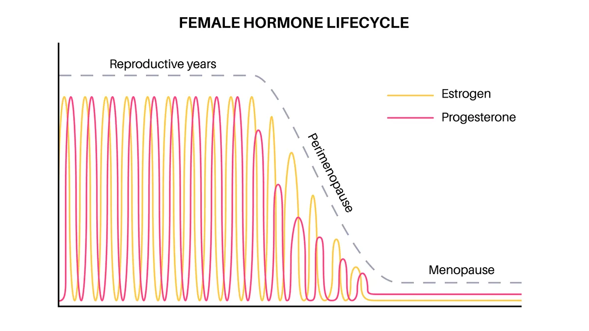 what is perimenopause hormone change chart