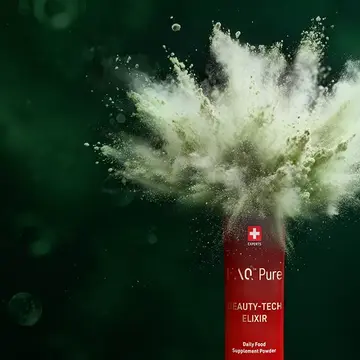 FAQ Pure All-in-one Supergreens Supplement for Anti-Aging exploding out of the bag