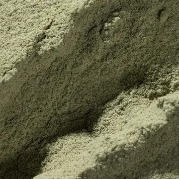 super greens powder texture with a sort of a canyon in the powder