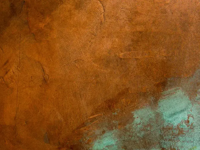 Oxidized copper surface