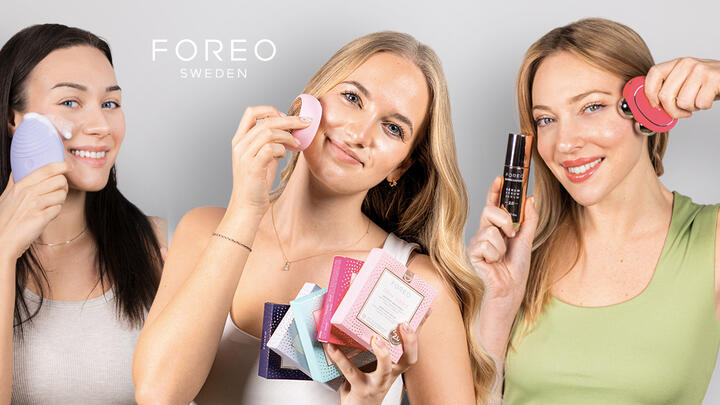 FOREO January sale, 3 gorgeous women with FOREO products