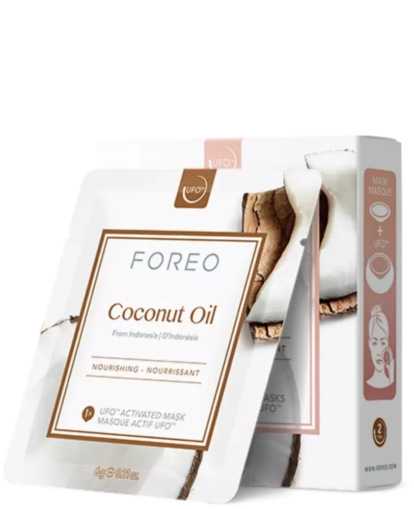 Side view of Farm to Face collection UFO™ activated mask - Coconut Oil