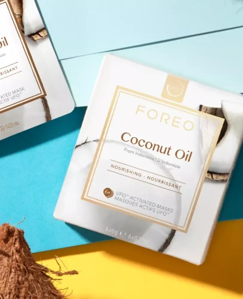 Side view of Farm to Face collection UFO™ activated mask - Coconut Oil